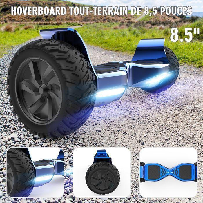 Hoverboard RCB 8.5 Pouces Scooter électrique Tout Terrain Gyropode Hummer Bluetooth LED + Hoverkart Karting Réglable Bleu
