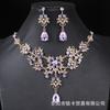 Fashion Necklace And Earrings Set - Leaf And Droplet Wedding Set - Bride's Jewelry Set