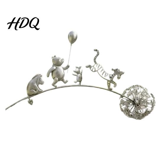 Outdoor Garden Decor Stake Animal Stake Rustic Yard Art Decorations with Dandelion