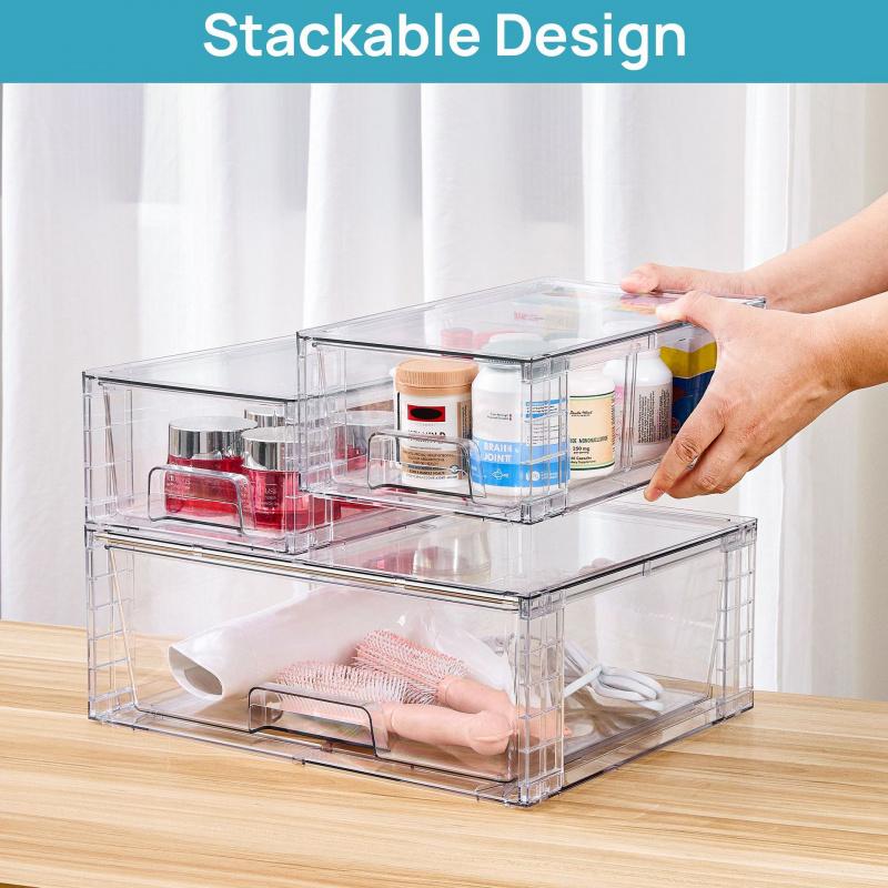 New cross-border detachable cosmetics storage box 12inch assembled transparentPETDesktop Storage Box Manufacturer Wholesale