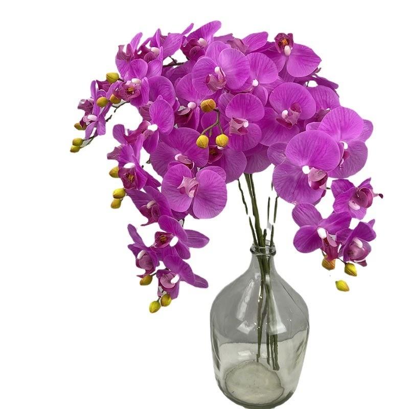 1Pcs 9-Head Flowers 38inch Artificial Butterfly Orchid Bouquet Artificial Flowers for Wedding Decoration Home Garden Room Decor