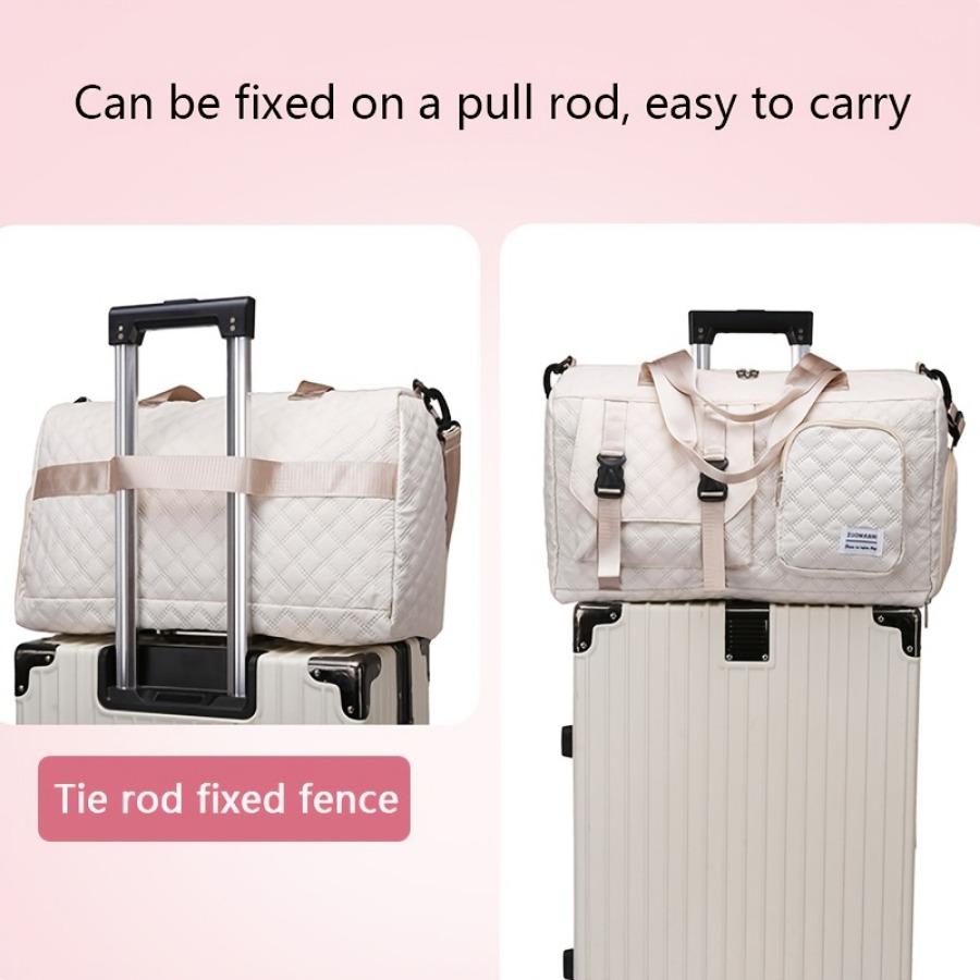 Large Capacity Argyle Travel Duffle Bag, Sports Gym Bag - Spacious & Highly Portable with Shoe Compartment for Overnight Trips