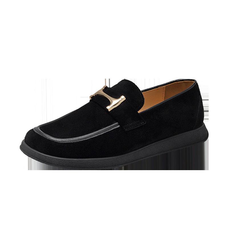 2025 Spring New Loafers Men's One-pedal Korean Version Trendy Versatile Casual British Leather Lazy Shoes Breathable