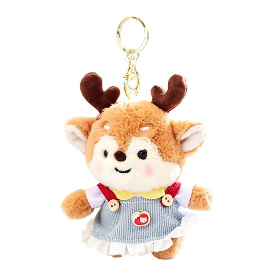 

Cute Deer Plush Keychain Soft Stuffed Animal Pendant for Bags & Backpacks Cartoon Bag Key Accessory for Kids Deer Lovers A света кофе