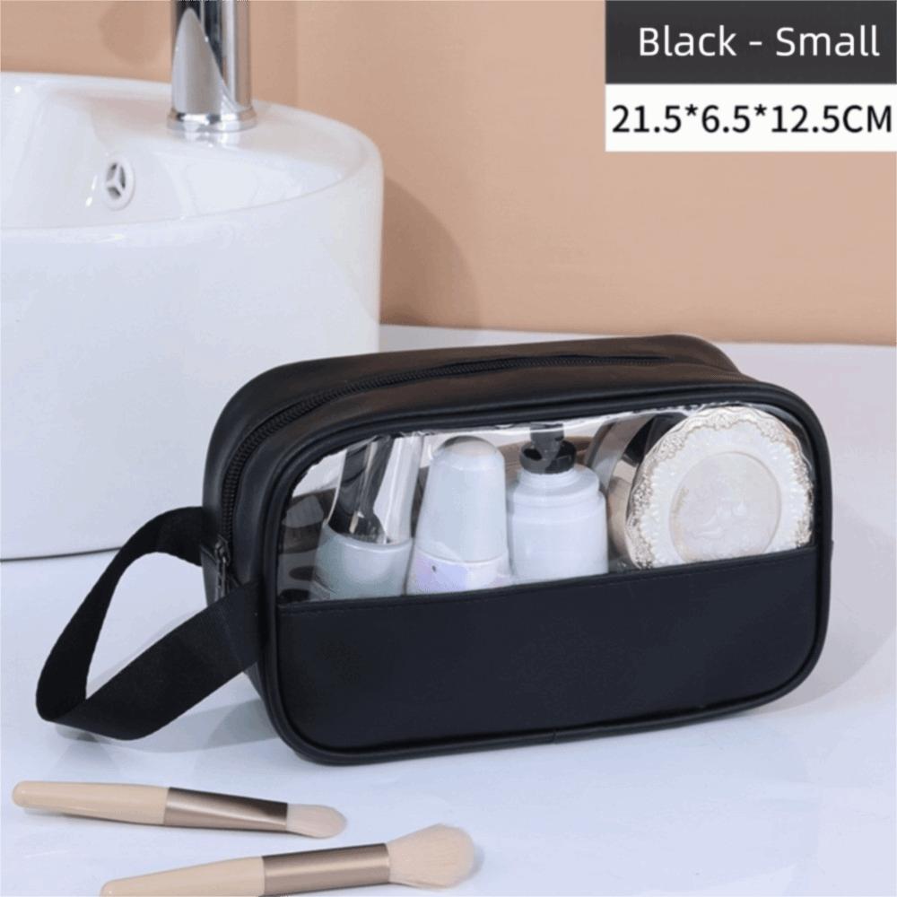 Portable Large Capacity Cosmetic Bag See-Through Zipper Clear Makeup Bag Bath Bag Travel