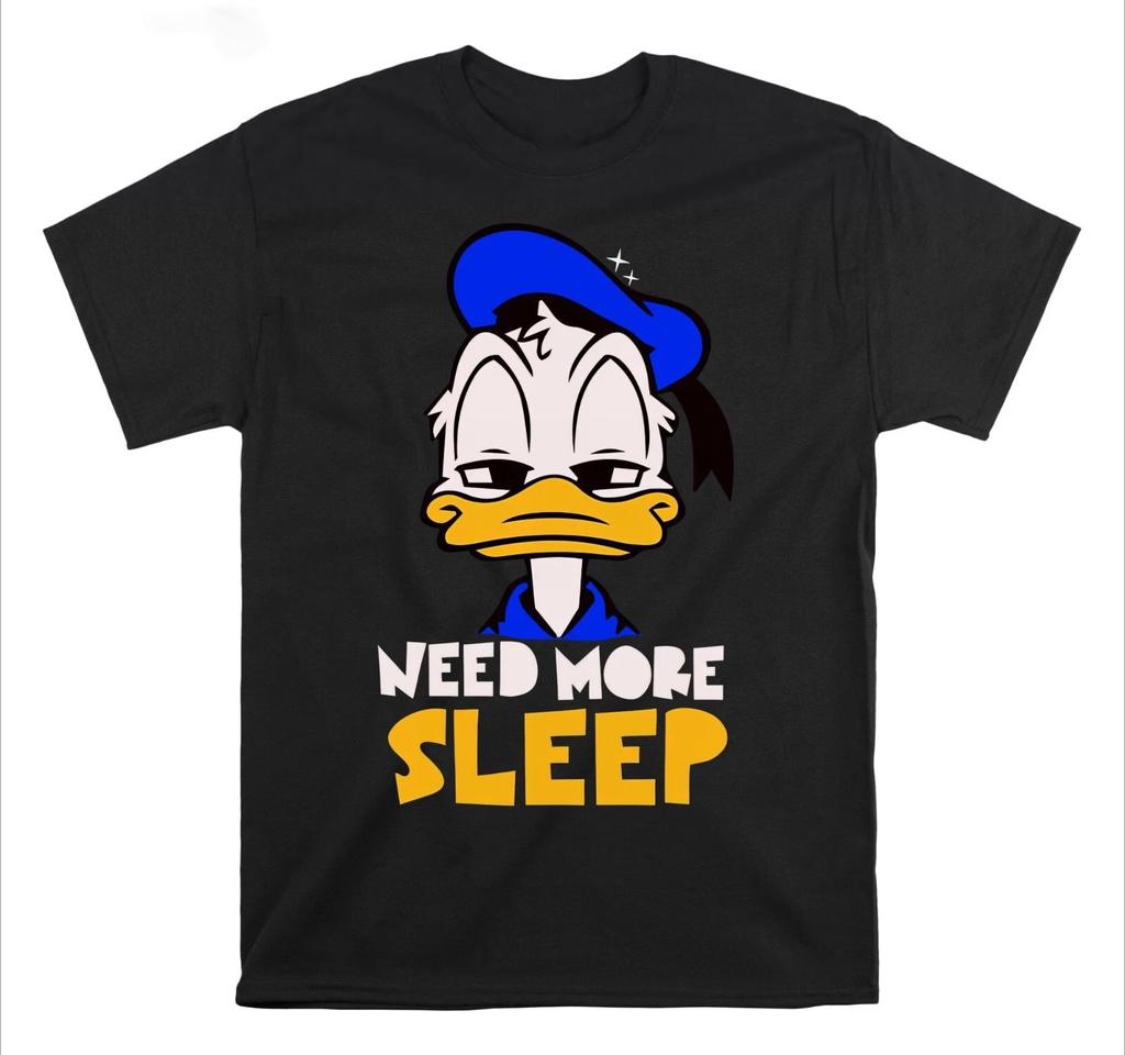 Miniso Donald Duck Tshirt Moods Cute Couple Gift Y2k Unisex Summer Cotton Mens Women Tops Tee Short Sleeve Oversized