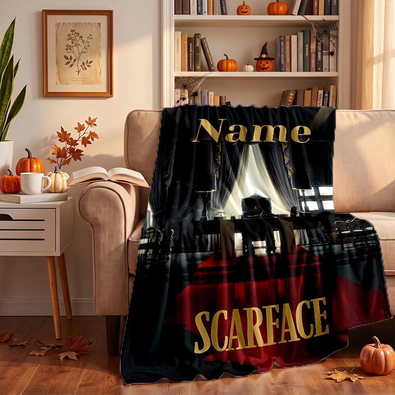 scarface Custom Flannel Blankets Soft Warm Cozy Throws for Home Decor Holiday Gifts