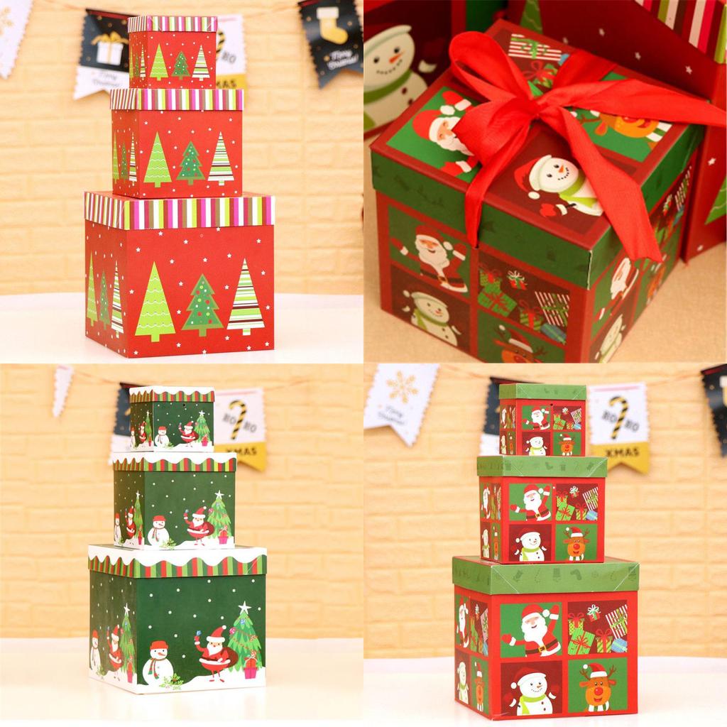 Cutie Cadou Mare Premium de Crăciun cu Capac și Panglică Perfectă pentru Cadouri de Sărbători**