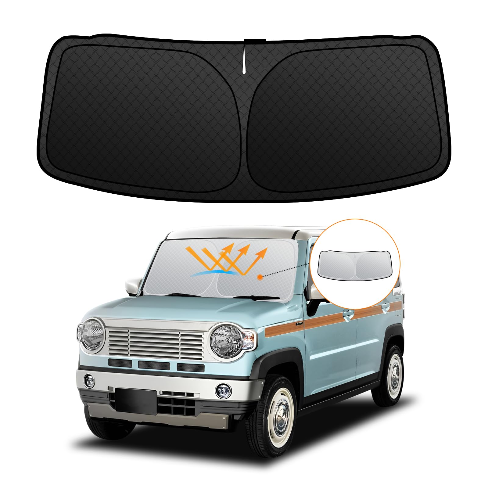 

Suzuki Hustler MR02 Series Generation Models Windshield UV No Suction Cups Light Summer UV Easy Installation and Interior Includes Storage Bag