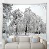 Home Decoration Jul Vinter Skog Landskap Utskrift Polyester Polsk på veggen hengende rom bakgrunn tapiz