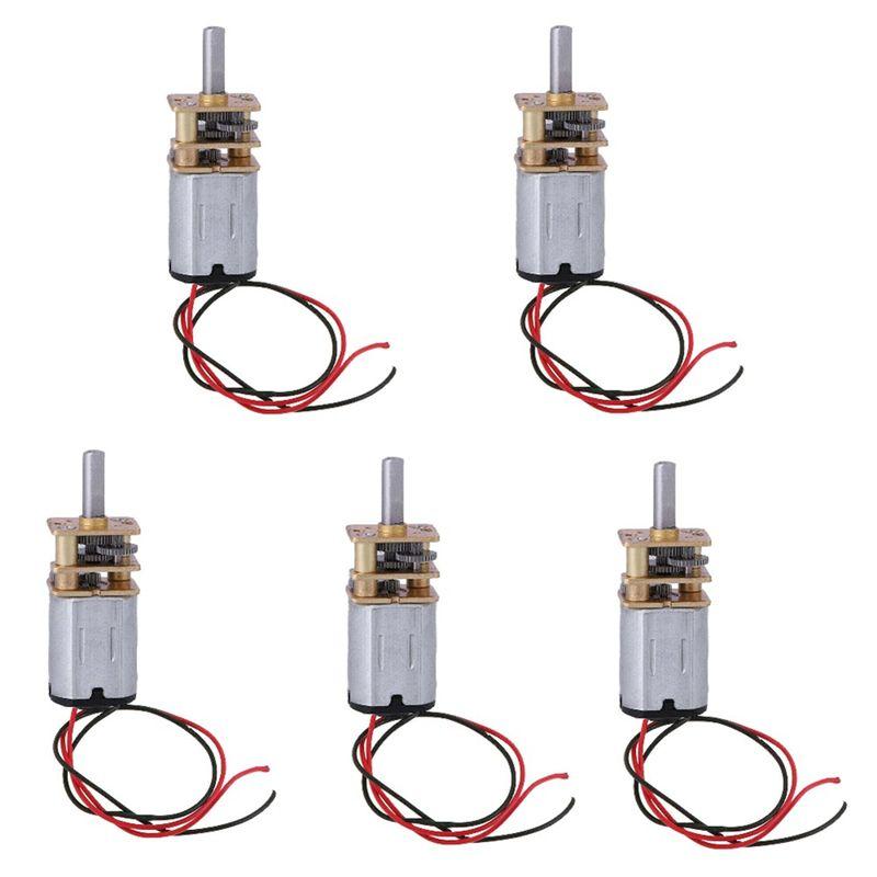 A60ZN20 Mini Micro Metal Gear Motor Set 5Pcs DC 3V-6V Gearwheel Included Full Metal Reducer 60RPM Slow Speed Toymay
