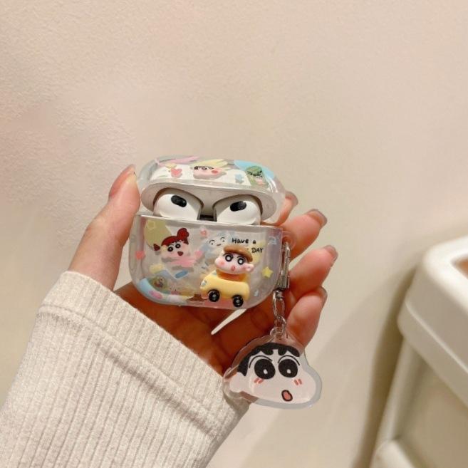 Japanese and Korean Ins Graffiti Animation Xiaoxin airpodsPro1st Generation Double Ring Protective Cover Apple 1st Generation Earphone Cover 1st