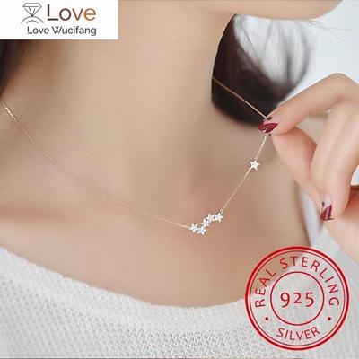 Colliers et pendentifs en argent sterling 925 avec étoiles en cristal pour femmes