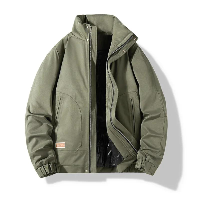 

8XL Winter Jacket Men Cotton Padded Coat Casual Plus Size Work Jackets New Men s Clothing Baseball Outwear Jacket Veste Homme 8XL зелений