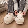 Cute rabbit cotton slippers female winter furry girl heart warm non-slip home indoor and outdoor wear