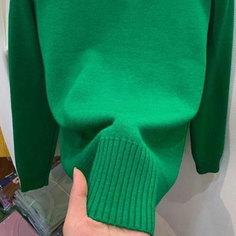 Водолазка однотонный свитер женская мода новые эластичные топы трикотажные пуловеры с длинным рукавом низ трикотажные простые шикарные одежды S