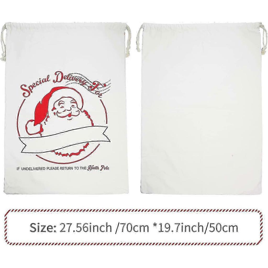 Canvas Christmas Organizer Gift Bag Drawstring Drawstring 2 Pieces(Yu-1) 25-26