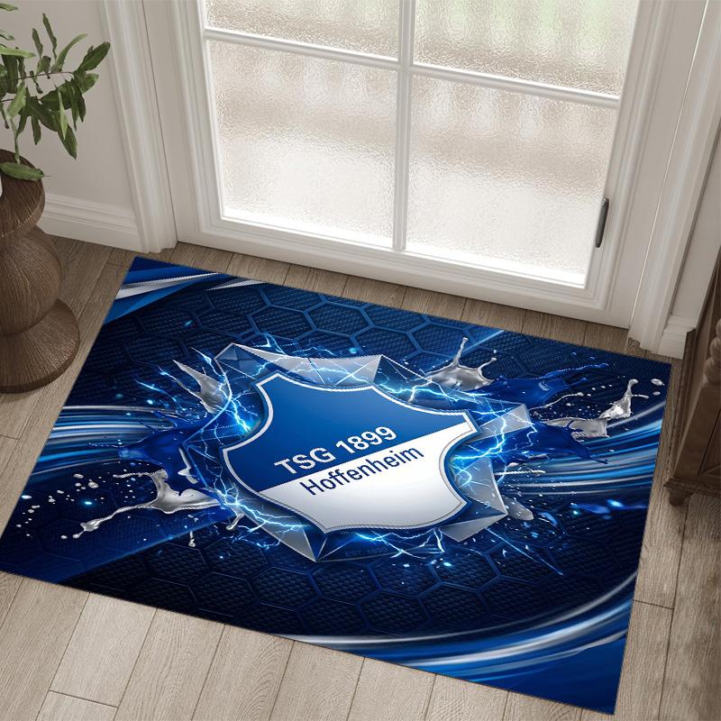 TSG Hoffenheim FC Design Kristall Samt Teppich Gemütlich Nicht?Rutschfester Teppich mit Aufdruck für Schlafzimmer Wohnzimmer Eingang