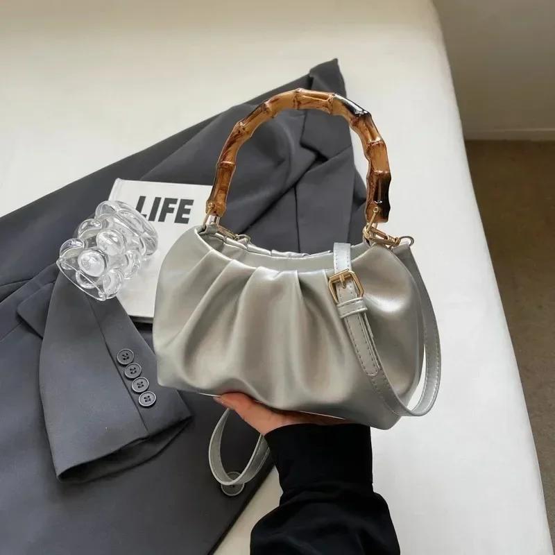 Einfarbiges Innenfach Tragegriff lässige weiche Taschen Bestseller Damen Nählinie Reißverschluss Damentaschen