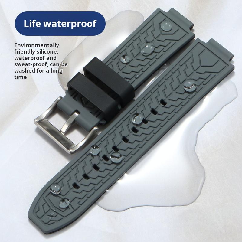 Für ORIS Diving AQUIS 7730 7740 Water Ghost 24x11mm 24x12m Gummi Mode Armband Silikon Uhrenarmband Dornschließe Herren Armband