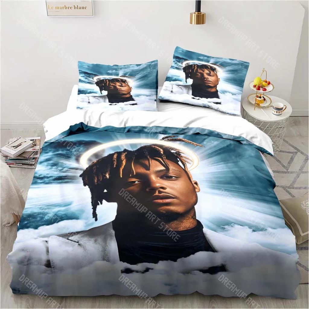 3D Rapper Juice Wrld 999 Bettwäsche-Set Bettdecke Bettwäsche-Sets Kissenbezug Bettbezug Kinderzimmer Bettwäsche-Set Luxus Geburtstag