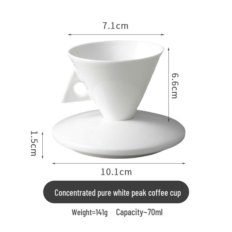 Pure White Bone China Espresso Cup & Saucer with Gold Rim, 80ml