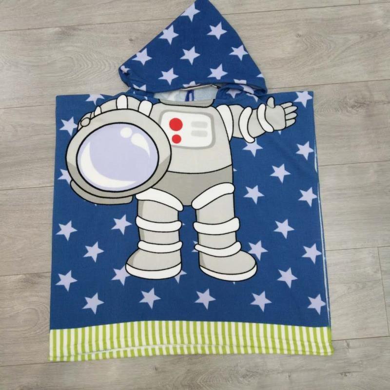 Kids Hooded Robes Bath Towel Super Absorbent Beach Shawl Boy Girl Swim Cartoon