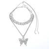 Big Butterfly Bling Necklace Trendy Fashion Collars Necklace Butterfly Pendant  Necklace for Women