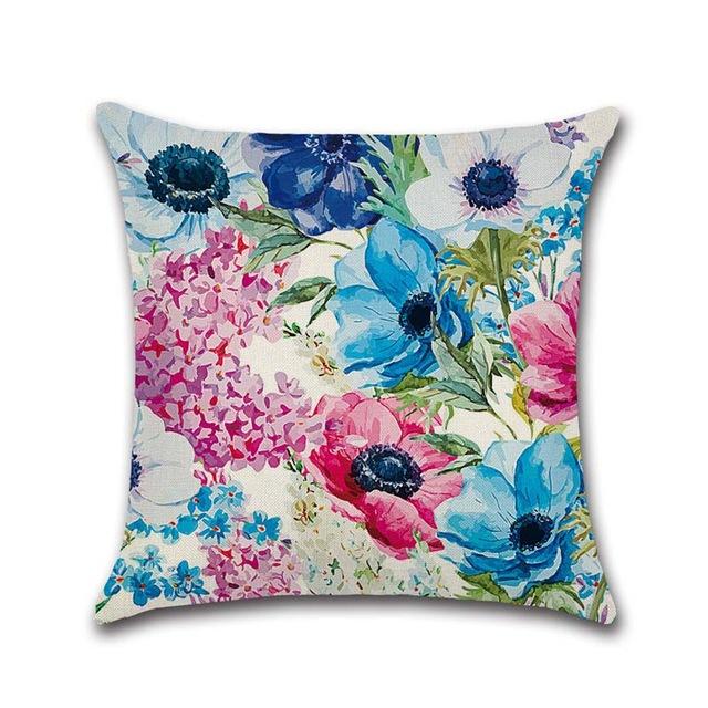 Tropische Pflanzen Kissenbezug Dekorative Kissenbezüge Flamingo-Druck Baumwolle Leinen Wurfkissenbezug Blumen Kissenbezug Zt169