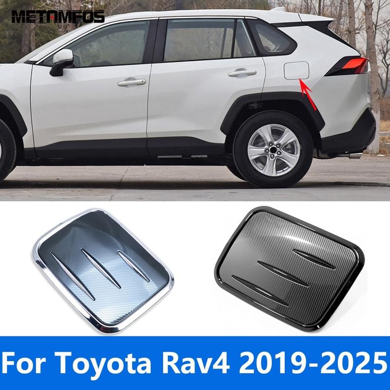 Accessories For Toyota Rav4 Rav 4 2024 2025 Carbon Fiber Fuel Tank Cap Oil Filler Cover Trim Sticker