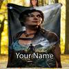 Custom Name Tomb Raider Theme Printed Blanket - Perfect for Couch, Bed, Travel & Outdoor Use | Machine Washable, Cozy & Durable.