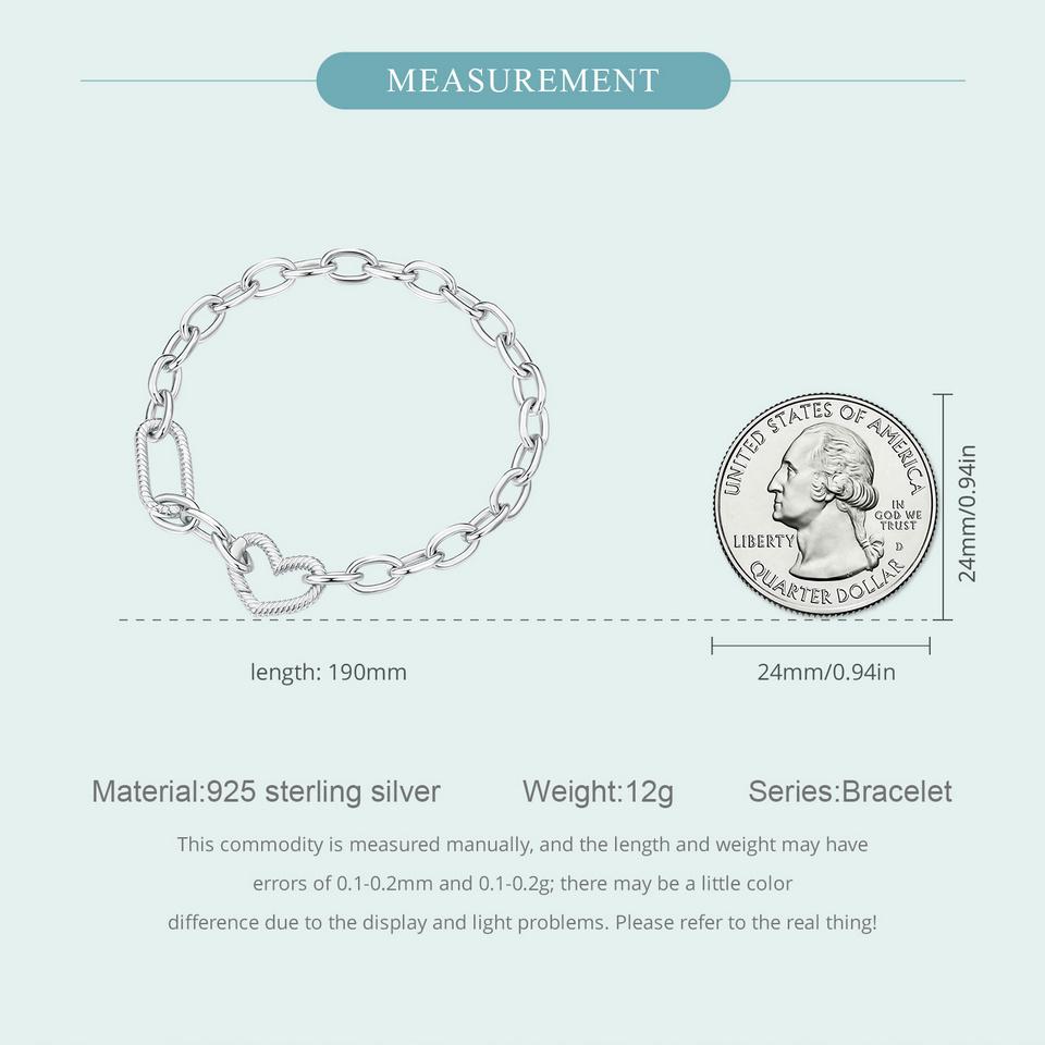 WOSTU Sjarmarmbånd for kvinner, 925 sterlingsølv armbånd for kvinner Dames DIY anheng sjarm mansjettarmbånd