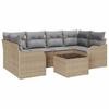 Garden Sofa Set with Cushions and Storage 7 Pcs Beige and Grey