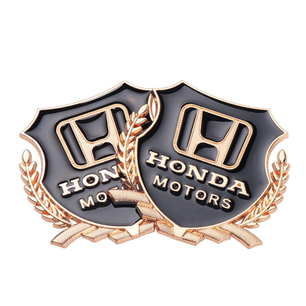 DNFC9 2pcs 3D Car Body Emblem Metal Stickers Trunk Window Decal For Honda Mugen Jazz Fit CRV Civic Type R Accord Odyssey Accessories