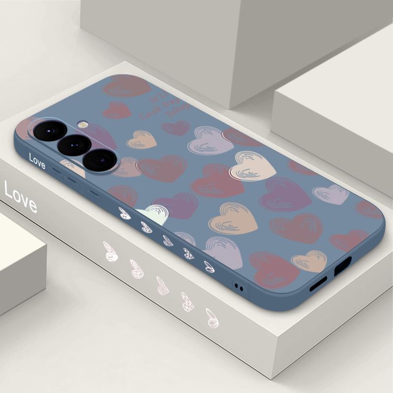 Creative Heart Pattern Case For Samsung Galaxy S26 S25 Ultra S24 S23 S22 Plus S21 FE A15 A16 A17 A35 A36 A54 A55 A56 5G Soft Cover