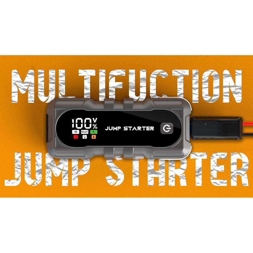 Portable Jump Starter Power Bank Fast Charging LED Light Car Battery Charger Truck & Motorcycle Peak Current 2500A