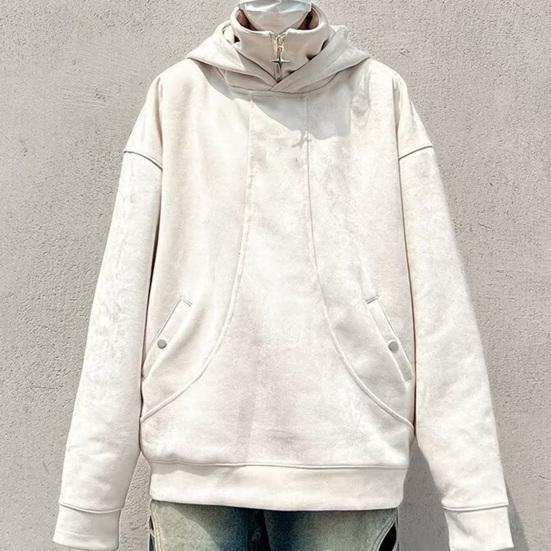 Felpa con cappuccio unisex autunno inverno tinta unita ricamo lettere maniche lunghe polsino elastico orlo con cappuccio ampia da indossare tutti i giorni casual sportiva