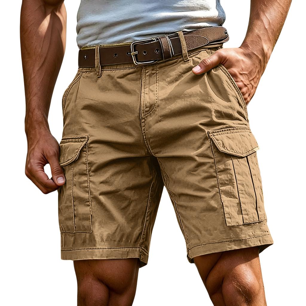 Men's Lightweight Cargo Shorts, 5 Inch Inseam, Casual Work Hiking Shorts with Pockets, Summer Outdoor Quick Dry, Belt Not Included
