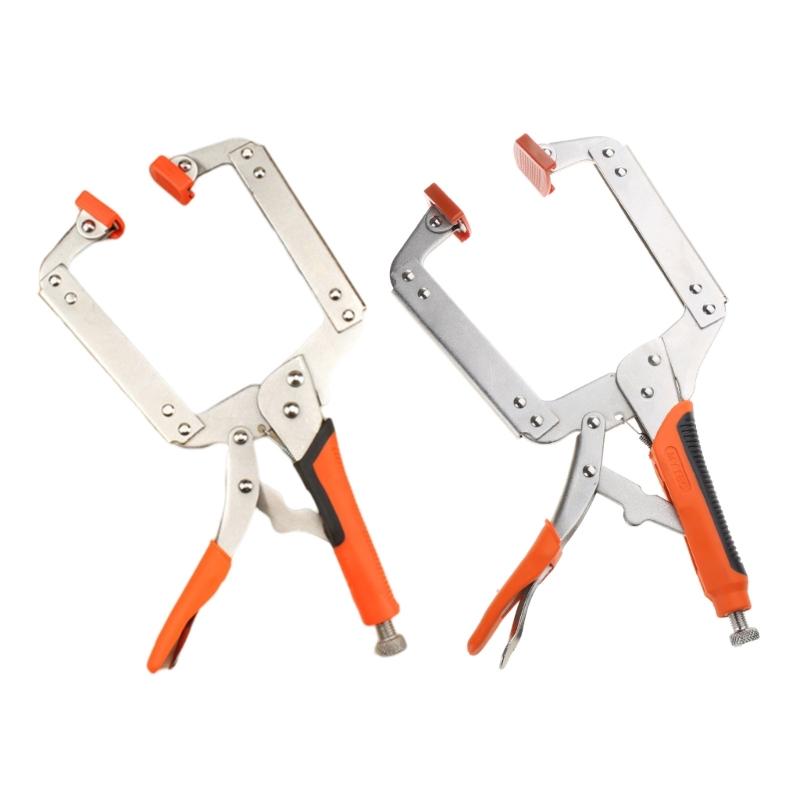 6/9/11/14/18Inch Face Clamps Pocket Hole Clamps for Woodworking, Welding Clamps Metal Vise Grip Clamps Locking C Clamps