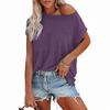 Floral Print T Shirt For Women With Spliced Design And Cotton Blend Fabric For Casual Wear
