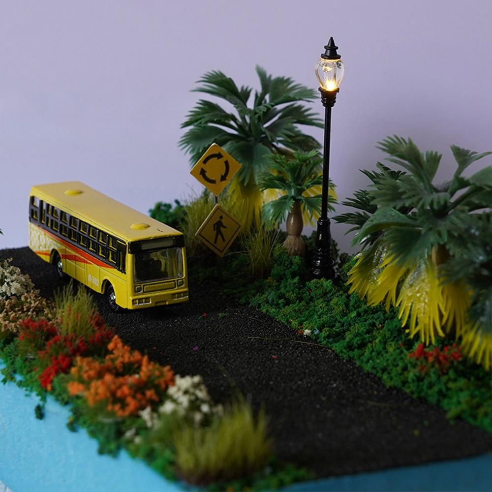 White/Warm Light Sand Table Model Streetlights Plastic Miniature Courtyard Road Lamp Model