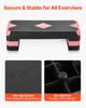 Aerobic Exercise Step Platform Adjustable Workout Stepper 4 Riser Red