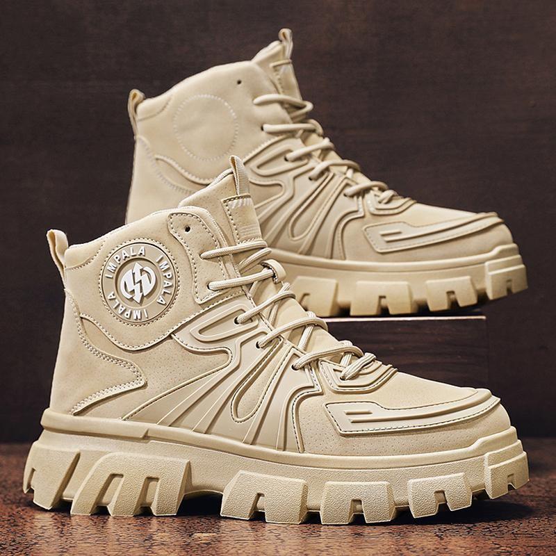 

Высокие ботинки Мартин осень и зима для активного отдыха и спорта, рабочие альпинистские ботинки, мужская обувь на толстой подошве, износостойкие, трендовые короткие ботинки 44