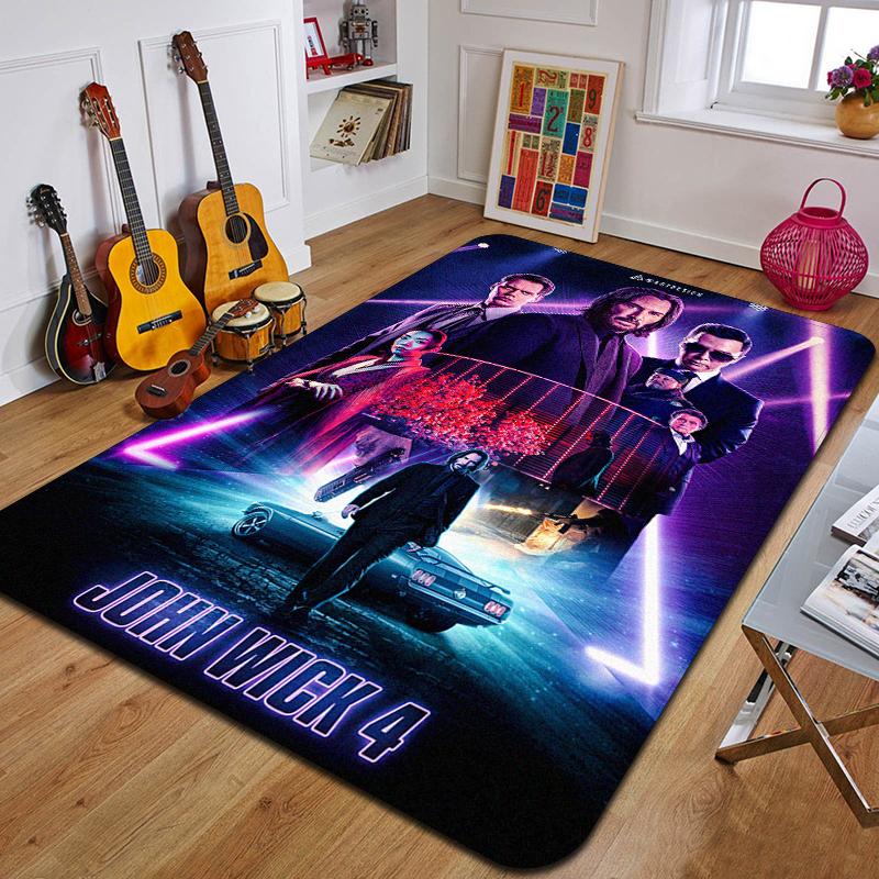 Tappeto stampato J-John Wick, tappetino da yoga alla moda, tappeto decorativo per camera da letto, soggiorno, bagno, tappetino decorativo per pavimento, regalo di compleanno
