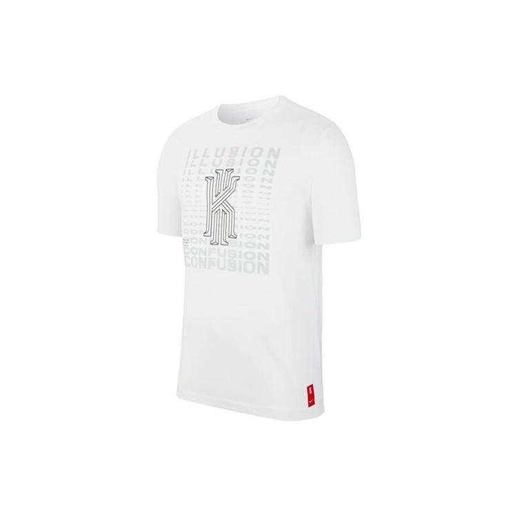 Nike Dri-fit Kyrie Logo Printing Basketball Short Sleeve White Men s CD1323-100 XXXL