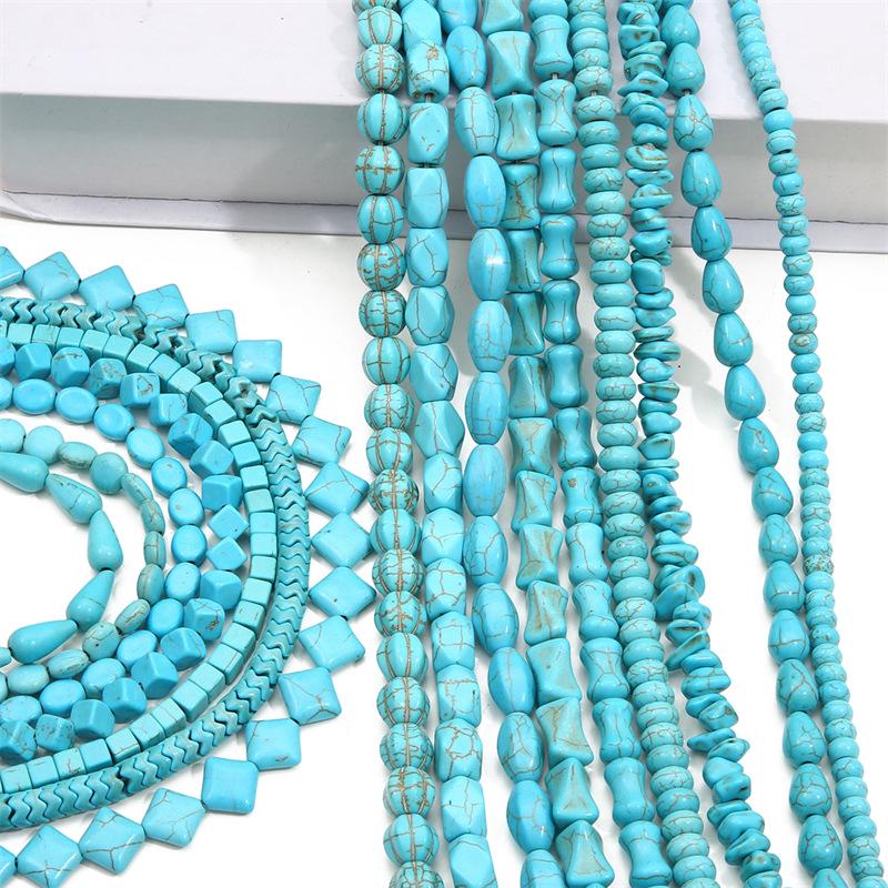 Synthetic Blue Turquoise Beads: DIY Jewelry Twisted, Special-Shaped, Animal, Abacus Spacer, and Scattered Beads