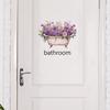 Charming Self-Adhesive Bathtub Flower Wall Decal - Easy Apply Bathroom Door & Home Decor Sticker