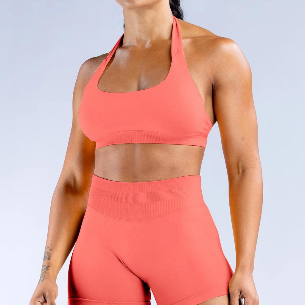Macaron Color Women's Quick-Dry Low-Waist Yoga Pants & One-Shoulder Sports Bra with Pads
