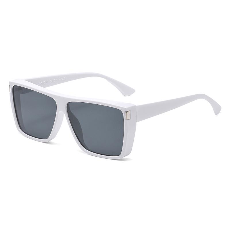 Oversized Black Studded Square Sunglasses for Women - Retro European American Style