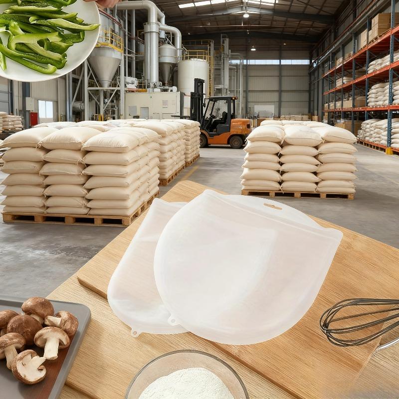 2PCS Silicone kneading bag, dough mixing bag for bread, pastries, and pizza dough, baking tool.